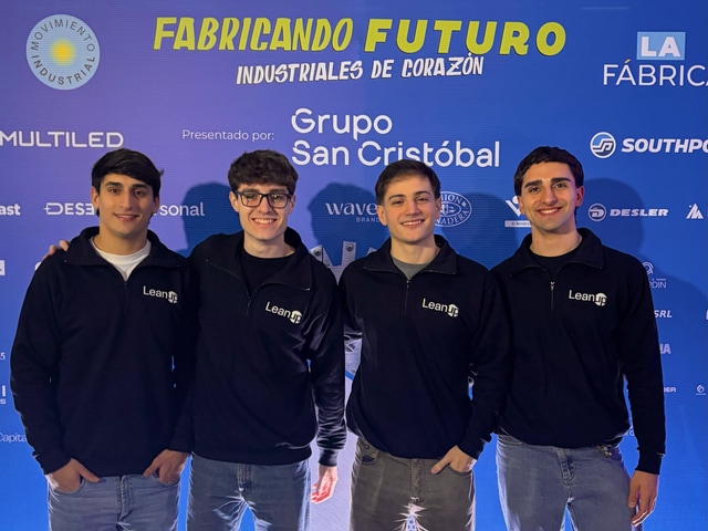 Joaquín, Máximo, Valentino y Tomás, cuatro ingenieros industriales y amigos del equipo LeanUp